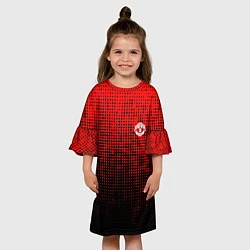 Платье клеш для девочки MU red-black, цвет: 3D-принт — фото 2