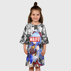 Платье клеш для девочки GENSHIN IMACT WAIFU ВАЙФУ, цвет: 3D-принт — фото 2