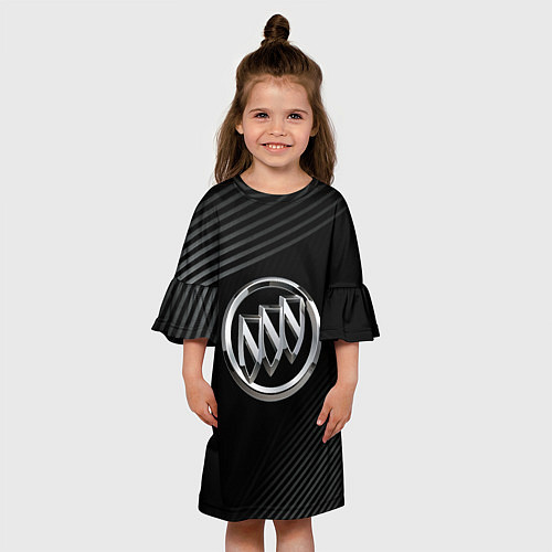 Детское платье Buick Black wave background / 3D-принт – фото 3