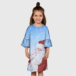 Платье клеш для девочки Дедушка мороз, цвет: 3D-принт — фото 2