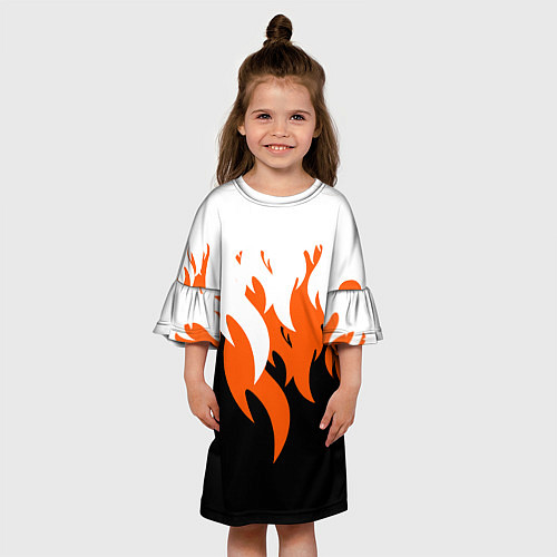Детское платье Оранжевый Огонь / 3D-принт – фото 3