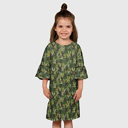 Платье клеш для девочки Комары камуфляж, цвет: 3D-принт — фото 2