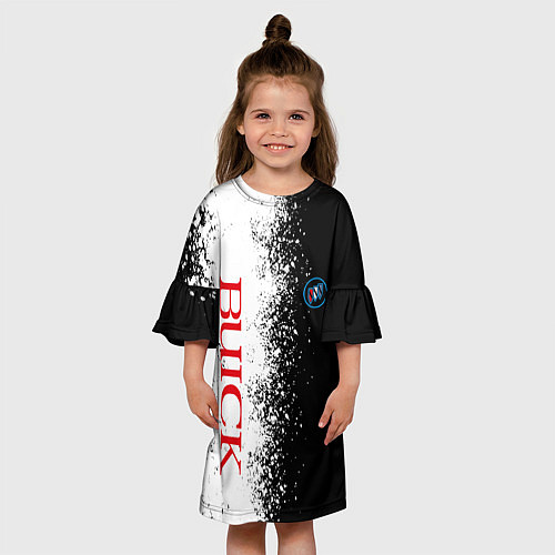 Детское платье BUICK КРАСНОЕ ЛОГО ЦВЕТНАЯ ЭМБЛЕМА / 3D-принт – фото 3