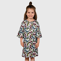Платье клеш для девочки Модные Собачки, цвет: 3D-принт — фото 2