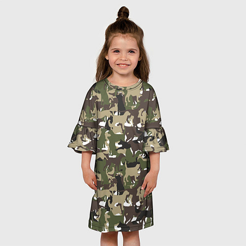 Детское платье Камуфляж из Собак Camouflage / 3D-принт – фото 3