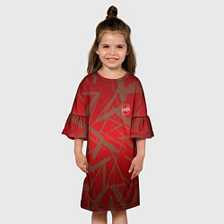 Платье клеш для девочки Бардак Red-Gold Theme, цвет: 3D-принт — фото 2