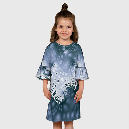 Детское платье Коллекция Journey Синий 592-1 / 3D-принт – фото 3
