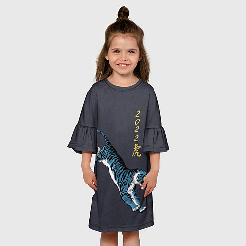 Детское платье Гллубой водяной Тигр 2022 / 3D-принт – фото 3