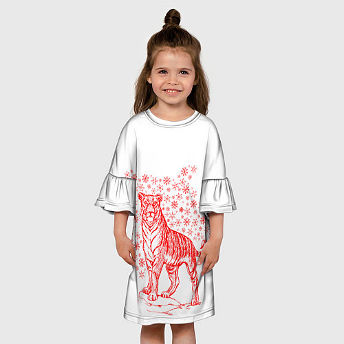 Детское платье Символ года тигр 2022 / 3D-принт – фото 3