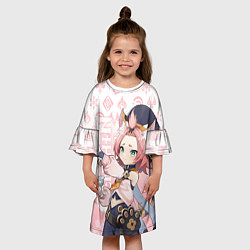 Платье клеш для девочки GENSHIN IMPACT, ДИОНА ГЕНШИН ИМПАКТ, цвет: 3D-принт — фото 2