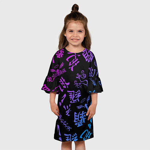Детское платье Токийские мстители паттерн градиент / 3D-принт – фото 3