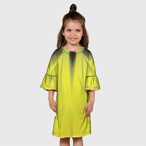 Детское платье Орхидея в желтом Абстракция Дополнение 541-1 / 3D-принт – фото 3