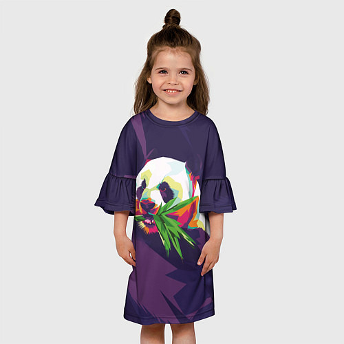 Детское платье Панда с бамбуком / 3D-принт – фото 3