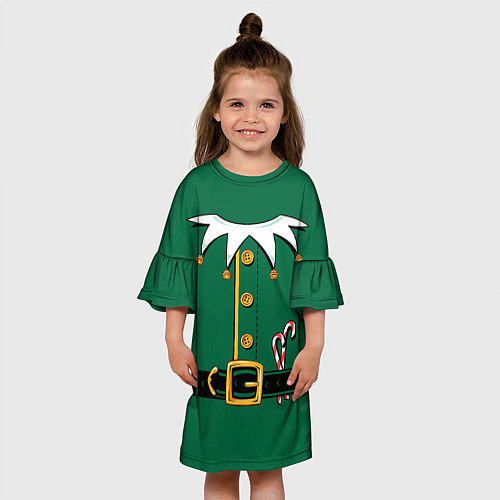 Детское платье Christmas Elf Outfit / 3D-принт – фото 3