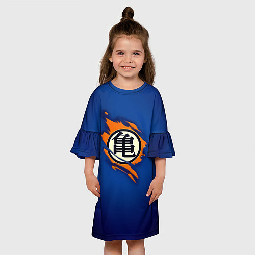 Детское платье Рваный логотип Гоку Dragon Ball / 3D-принт – фото 3