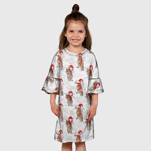 Детское платье Тигр Закат Волны / 3D-принт – фото 3