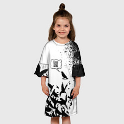 Платье клеш для девочки ВОРОНА 21 ВЕКА QR CODE, цвет: 3D-принт — фото 2