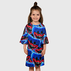 Платье клеш для девочки УЖАСНОЕ ЛИЦО ХАГГИ ВАГГИ, цвет: 3D-принт — фото 2