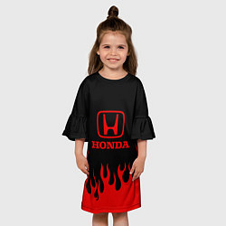Платье клеш для девочки HONDA, ХОНДА КРАСНЫЙ ОГОНЬ, цвет: 3D-принт — фото 2