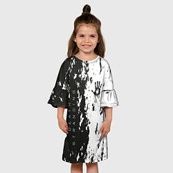 Платье клеш для девочки Death Stranding Black & White, цвет: 3D-принт — фото 2