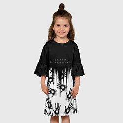 Платье клеш для девочки Death Stranding Отпечаток ладони, цвет: 3D-принт — фото 2