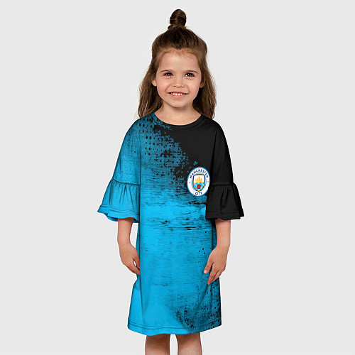 Детское платье Manchester City голубая форма / 3D-принт – фото 3