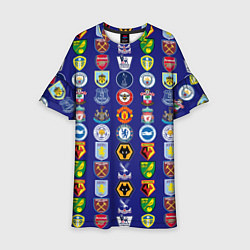 Платье клеш для девочки Футбольные клубы Английской Премьер Лиги, цвет: 3D-принт