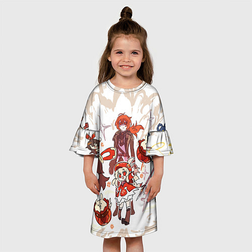Детское платье GENSHIN IMPACT АРТ ПЕРСОНАЖИ ИГРЫ / 3D-принт – фото 3