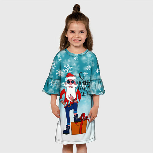Детское платье Hipster Santa 2022 / 3D-принт – фото 3