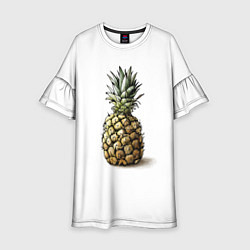 Платье клеш для девочки Pineapple watercolor, цвет: 3D-принт