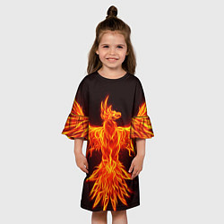 Платье клеш для девочки ОГНЕННЫЙ ФЕНИКС FIRE PHOENIX, цвет: 3D-принт — фото 2