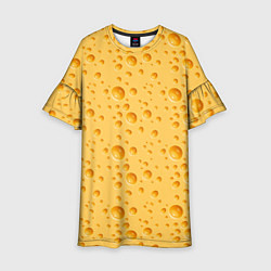 Платье клеш для девочки Сыр Cheese, цвет: 3D-принт