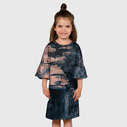 Платье клеш для девочки Абстракция краска, цвет: 3D-принт — фото 2