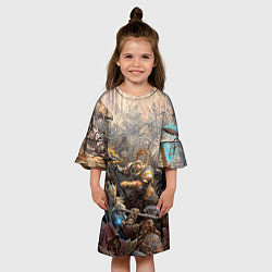 Платье клеш для девочки Битва Рыцарского ордена Империи, цвет: 3D-принт — фото 2