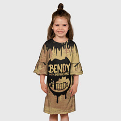 Платье клеш для девочки ЧЕРНЫЙ БЕНДИ BENDY AND THE INK MACHINE, цвет: 3D-принт — фото 2