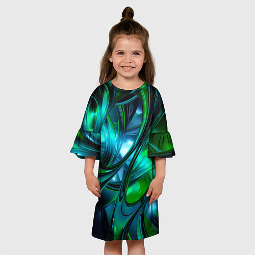 Детское платье Изумрудное настроение / 3D-принт – фото 3