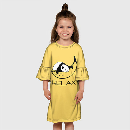 Детское платье Relax - панда на банане / 3D-принт – фото 3