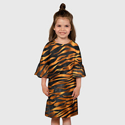 Платье клеш для девочки В шкуре тигра, цвет: 3D-принт — фото 2