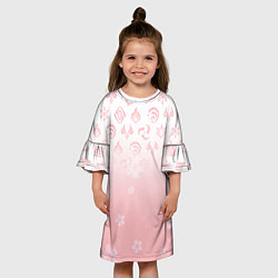 Платье клеш для девочки ГЕНШИН ИМПАКТ ЯПОНИЯ САКУРА ЦВЕТОК, цвет: 3D-принт — фото 2