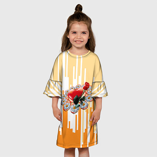Детское платье Сердечко-колечко / 3D-принт – фото 3
