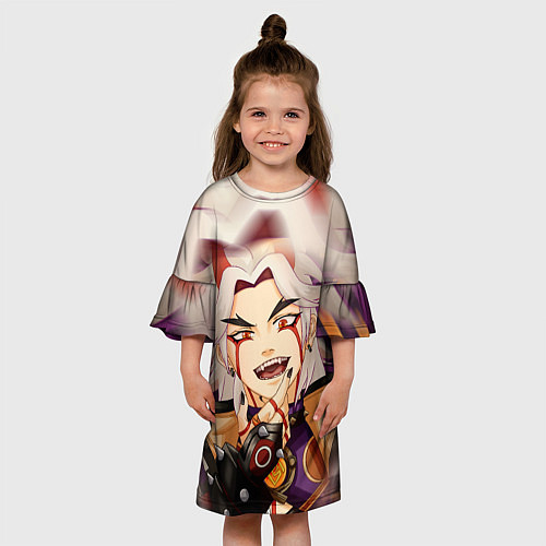 Детское платье АРАТАКИ ИТТО ЛИЦО ГЕНШИН ИМПАКТ / 3D-принт – фото 3