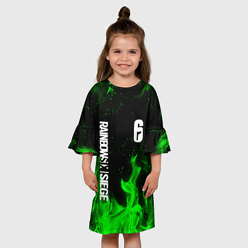 Детское платье RAINBOW SIX SIEGE FIRE CAVIERA / 3D-принт – фото 3