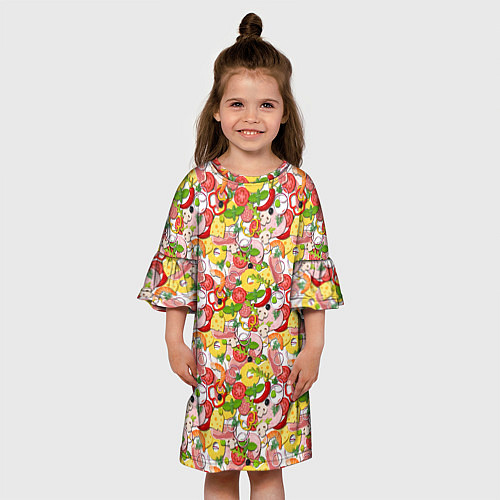 Детское платье Ингредиенты Пиццы / 3D-принт – фото 3