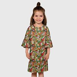 Платье клеш для девочки Еда Разная, цвет: 3D-принт — фото 2