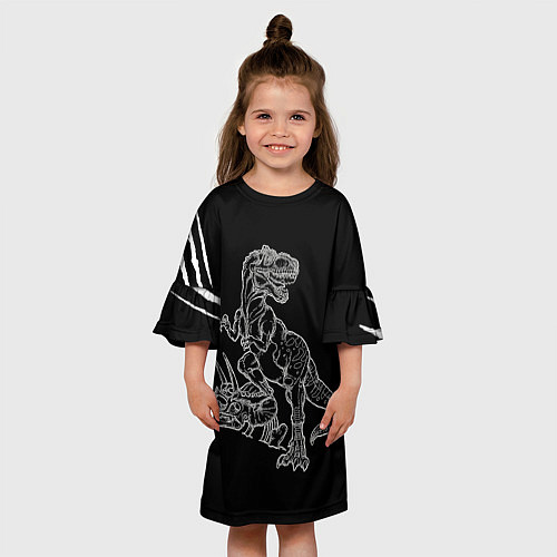 Детское платье Тираннозавр Скелет / 3D-принт – фото 3