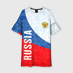 Платье клеш для девочки RUSSIA SPORT STYLE РОССИЯ СПОРТИВНЫЙ СТИЛЬ, цвет: 3D-принт
