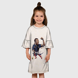 Платье клеш для девочки Мбаппе стремительный, цвет: 3D-принт — фото 2