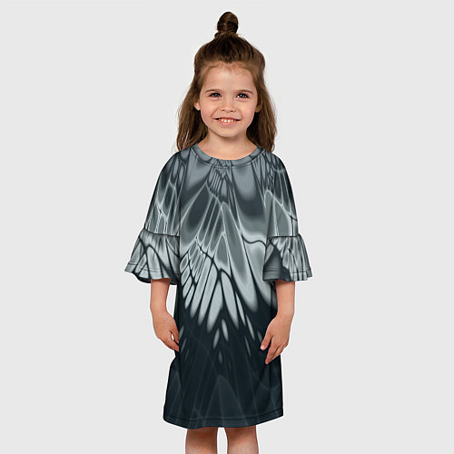 Детское платье Серый - коллекция Лучи - Хуф и Ся / 3D-принт – фото 3