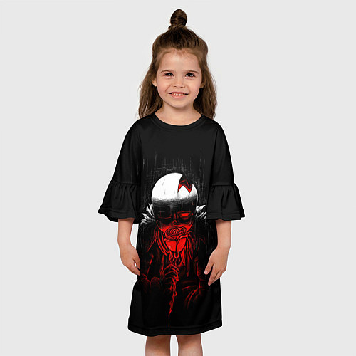 Детское платье UNDERTALE SANS BLOOD ROSE / 3D-принт – фото 3