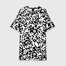 Платье клеш для девочки Стиль QR код, цвет: 3D-принт